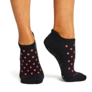 Like New Pure Barre Grip Socks | Red PB Logo Polka Dots | Sz S